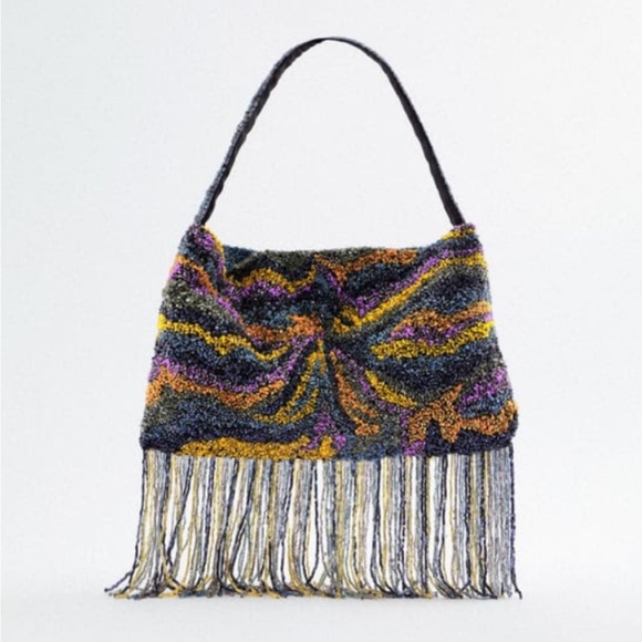 Zara Handbags - Zara limited edition sequin fringed multicoloured mini bag